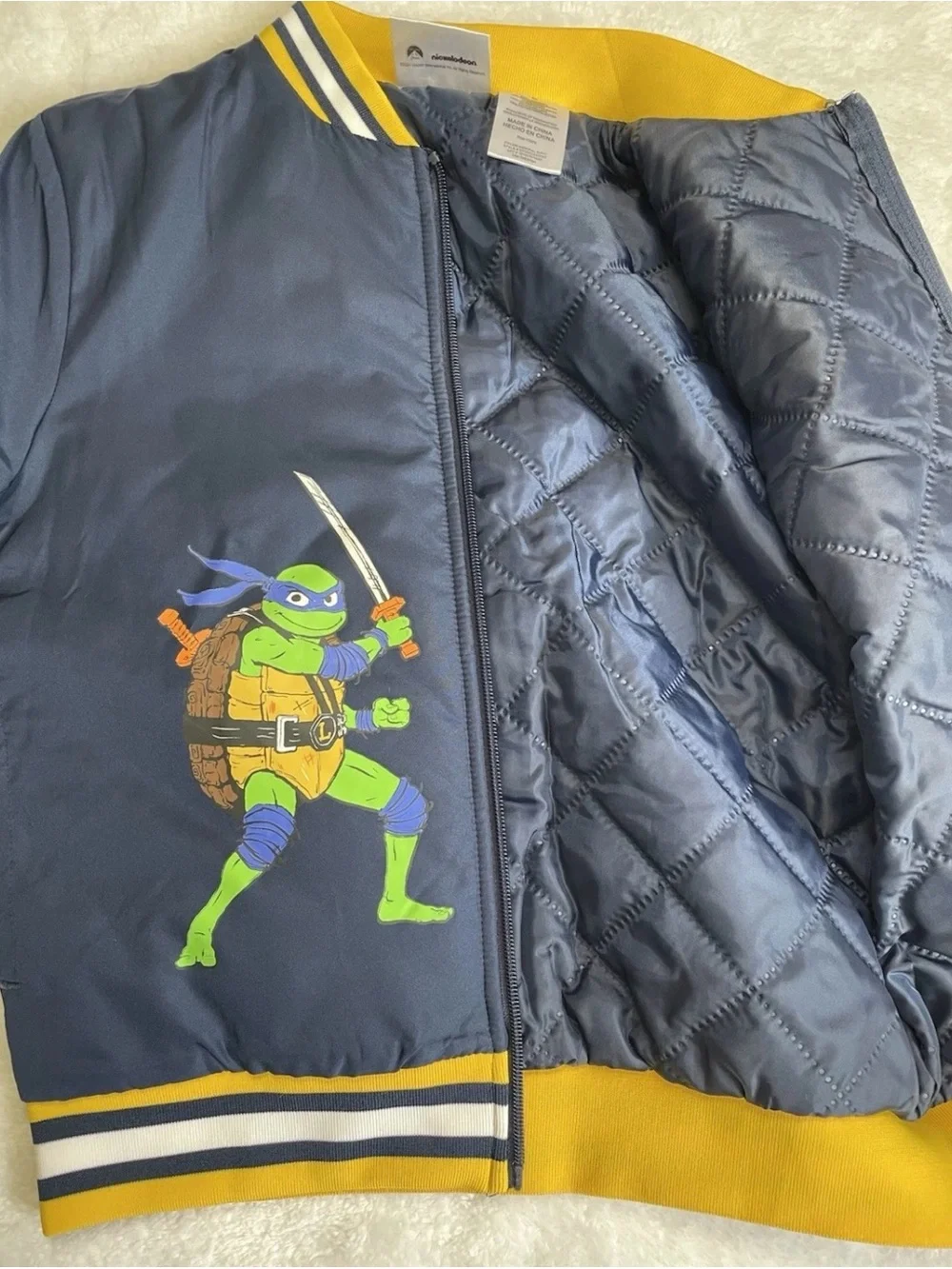 Teenage mutant ninja turtle bomber jacket boys size 4/5 mutant mayhem
